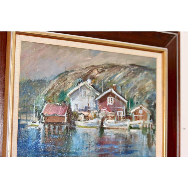 Alf Johansson (1934-2020) Made in the Mid-20th Century Medium: Oil on Canvas Title/Motif: Coastal Motif – Boats, Bohuslän...
