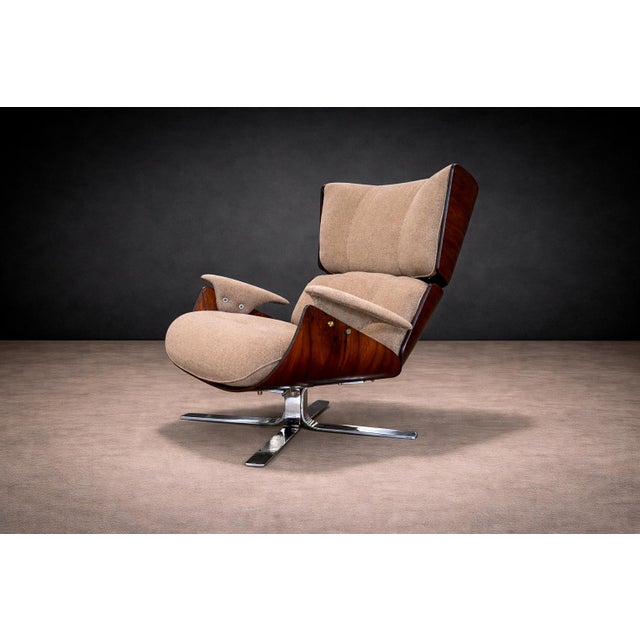 Brazilian Modern "Paulistana" Armchair With Ottoman by Jorge Zalszupin, C. 1959 - Lot 802a For Sale - Image 10 of 18