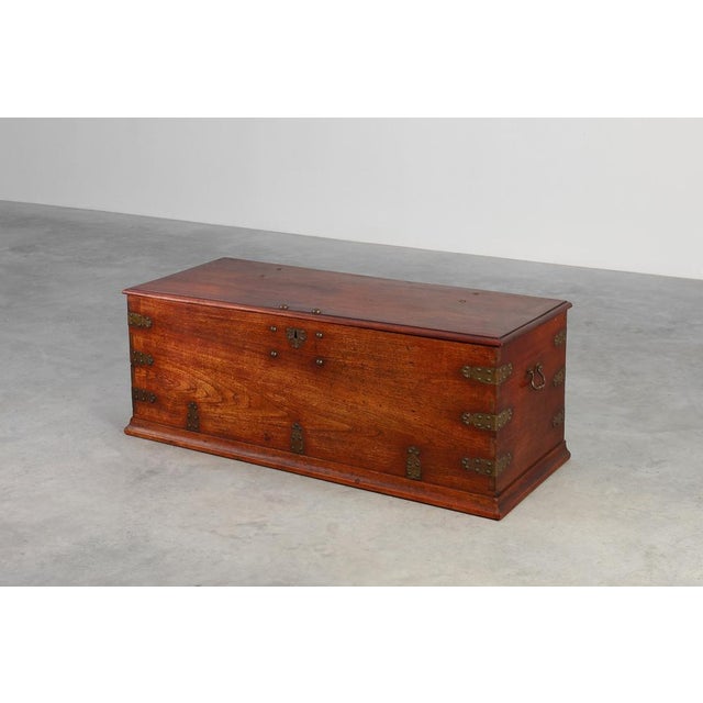 Antique 19th Century Dutch Teak Blanket Chest, Netherlands For Sale - Image 5 of 16