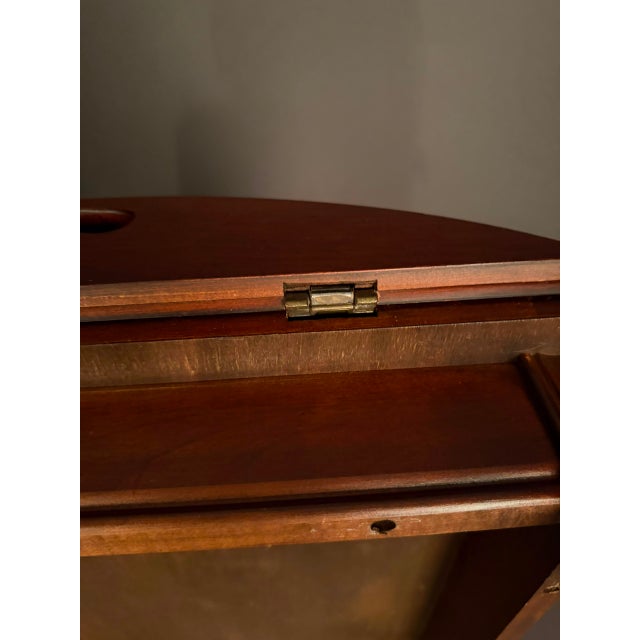 Vintage English Mahogany Butler’s Drop-Leaf Tray Coffee Table With Brass Hinges For Sale - Image 15 of 18