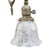 Brass Electric & Gas 7-Light Chandelier & Diamond Cut Ruffled Glass Shades C1890 For Sale - Image 6 of 13