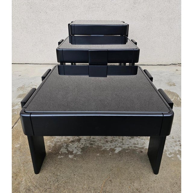 Mid-Century Modern Nesting Tables attributed to Gianfranco Frattini, Yugoslavia, 1960s, Set of 3 For Sale - Image 6 of 11