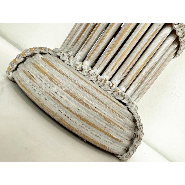 Large Italian Pencil Reed Bamboo Table Lamp, 1970s For Sale - Image 9 of 12