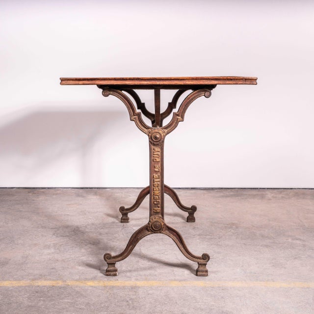 Vintage French Intricate Relief Cast Base Table, 1920s For Sale - Image 3 of 11