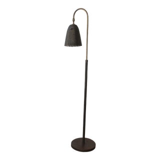 Vintage 1960s Woven Brass Floor Lamp by Chapman For Sale