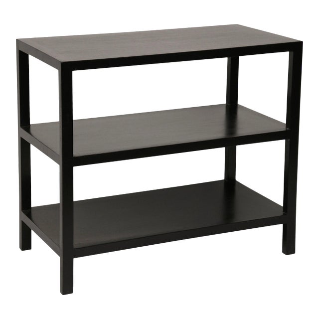 2 Shelf Side Table in Hand Rubbed Black For Sale