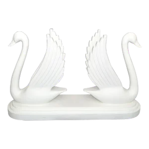 Maison Jansen Style Sculptural Mirror Image Carved Wood Swan Console Table Base