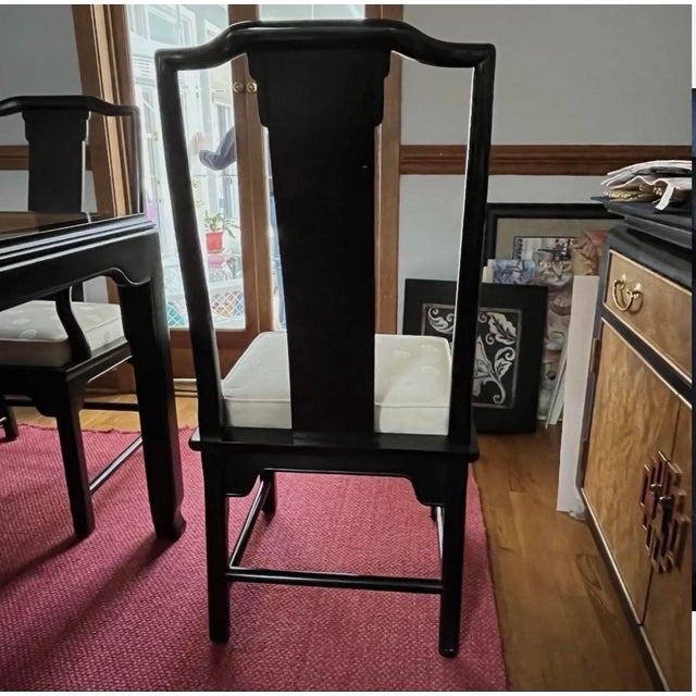 Wood Century Chin Hua Dining Set R Sobota – 8 Chairs + 2 Leaves – Burl Wood – Excellent For Sale - Image 7 of 17