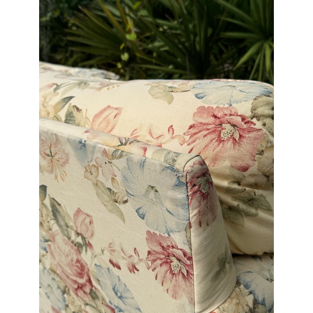 Pair of Thomasville Floral Overstuffed Lounge Chairs For Sale - Image 10 of 12