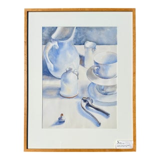 "Untitled-White Ceramic Objects" Watercolor on Paper by Laura Tan 1992 For Sale