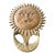 Vintage Bronzed Solid Brass Sun & Moon Face Door Knocker 6.5x8.5" Heavy-Duty For Sale