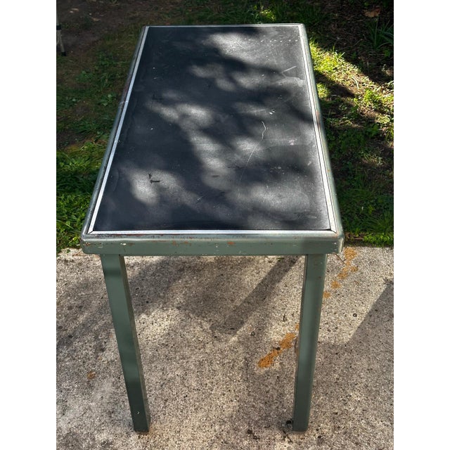 Vintage Industrial Desk in Green Metal, 1950s For Sale - Image 12 of 18