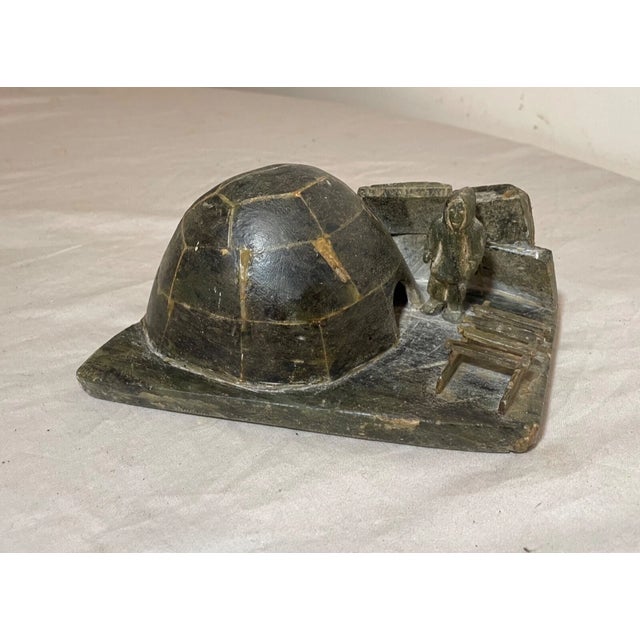 Figurative Antique Carved Francois Soapstone Canadian Figural Eskimo Sculpture Inuit Art For Sale - Image 3 of 13