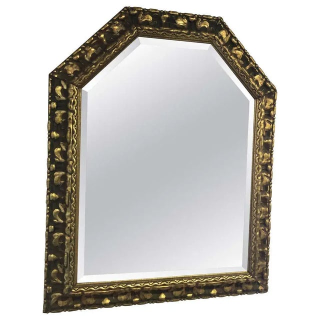 Carved Wooden Gold Leaf Mirror For Sale - Image 13 of 13