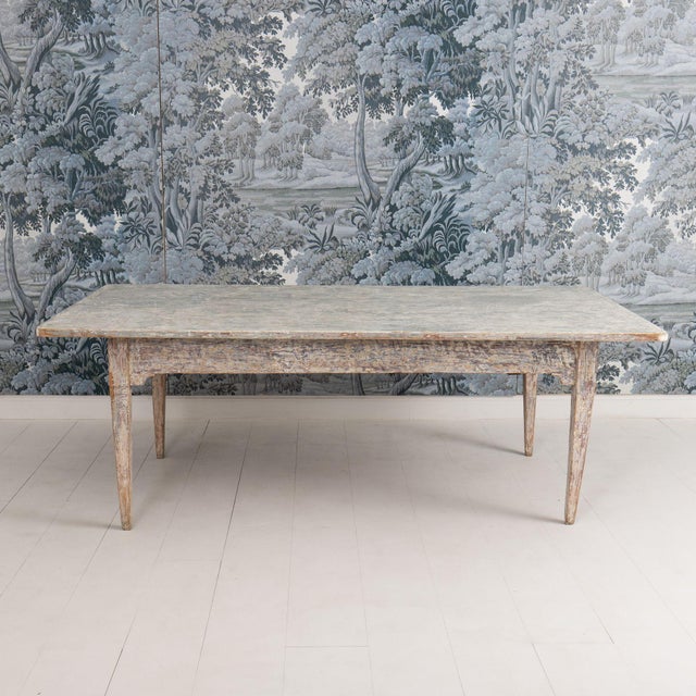 Pair of 19th C. Italian Tables From a Convent in Original Paint For Sale - Image 9 of 16