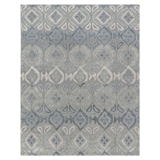 Contemporary Blue-Grey Mandorla Rug by Doris Leslie Blau For Sale