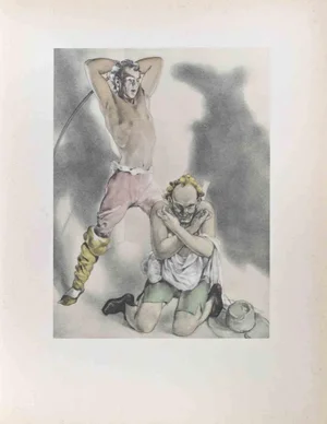 Umberto Brunelleschi, The Murder, Lithograph, 1930s