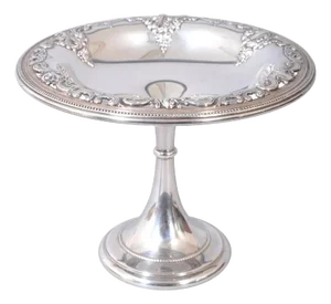 Antique American Sterling Silver Tazza Compote Wallace & Son Grand Baroque 1925