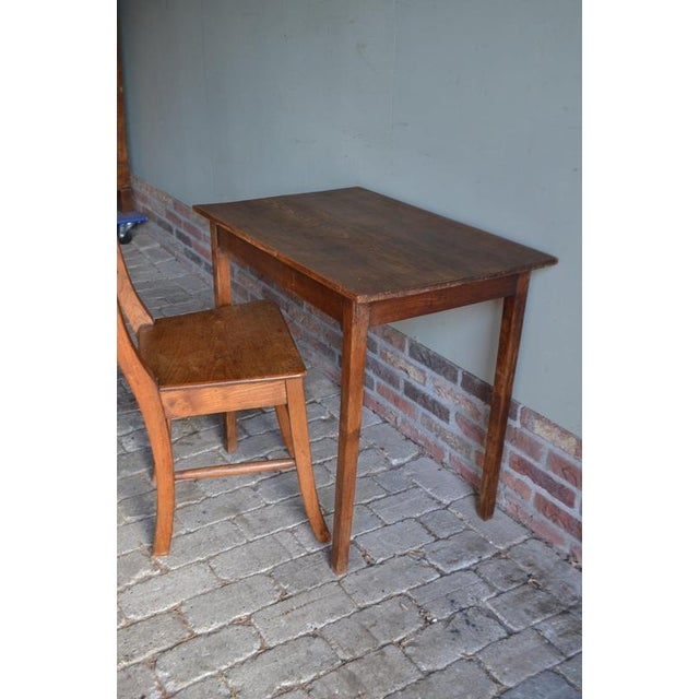 Wood Antique Oak Writing Desk with Chair, Set of 2 For Sale - Image 7 of 10