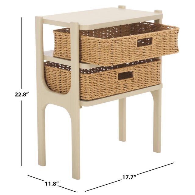 Contemporary Rozalyn 2 Drawer Accent Table in Sand For Sale - Image 3 of 9