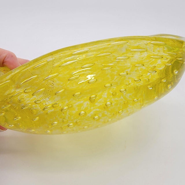 Carlo Scarpa Venini Mid-Century Murano Glass Bullicante Square Bowl For Sale - Image 9 of 11