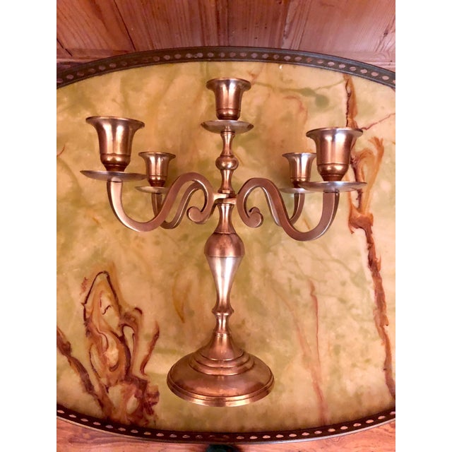 Gold Baroque Candleholders in Brass, 1950s, Set of 5 For Sale - Image 8 of 8