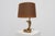 Hollywood Regency Brass Cobra Table Lamp with Brown Shade, France, 1970s For Sale - Image 6 of 14