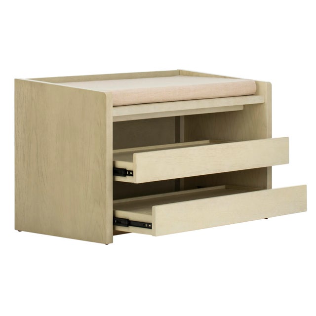 Bring style and warmth to any entryway with this contemporary storage bench. Inspired by Belgian designs, it's whitewash...