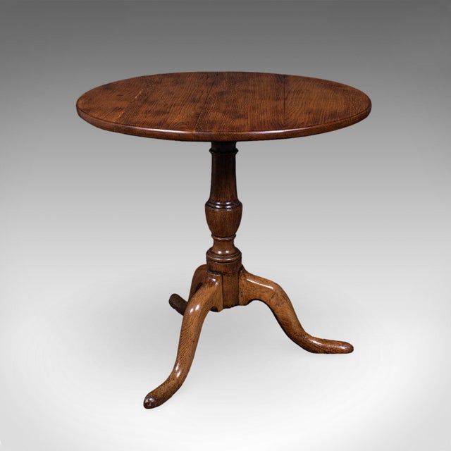 Antique Tripod Table, English, Oak, Beech, Tilt Top, Occasional, Side, Georgian For Sale - Image 6 of 12