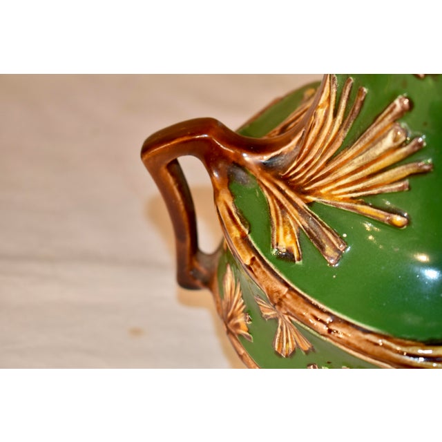 19th Century Art Nouveau Majolica Lamps - Pair For Sale - Image 14 of 14