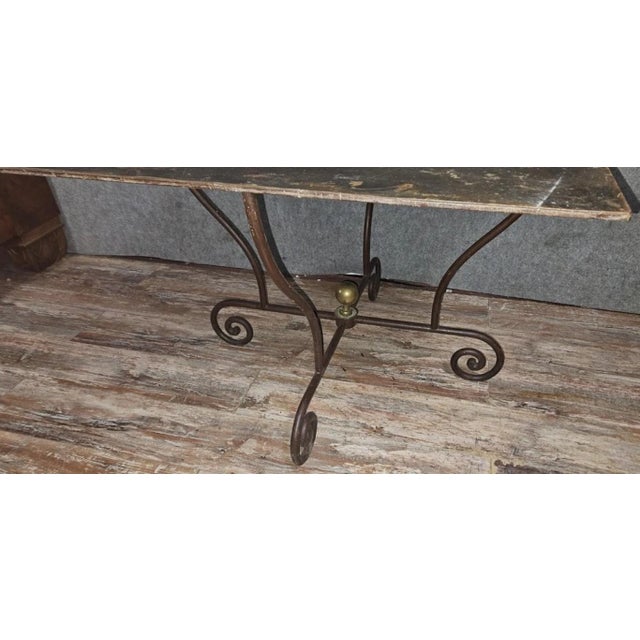 Wrought Iron Table with Sculptural Base For Sale - Image 4 of 8