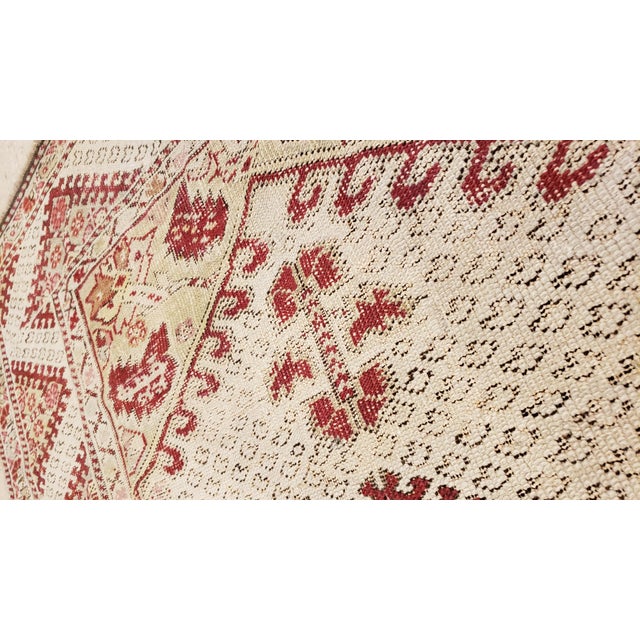 Antique Ghiordes Rug, Handmade Turkish Oriental Rug, Beige, Taupe For Sale - Image 9 of 16