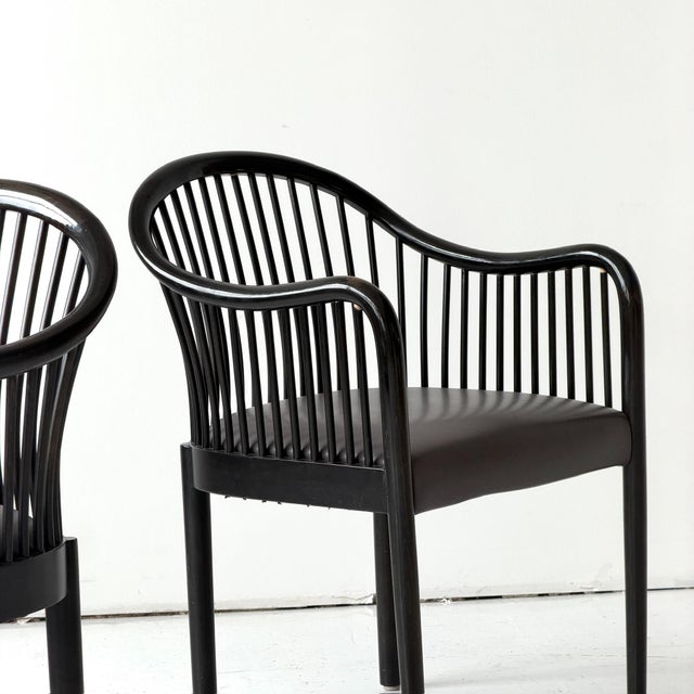 Mid-Century Modern 1980s Bentwood Spindle Chairs Attributed to Ward Bennett for Brickell Associates For Sale - Image 3 of 7