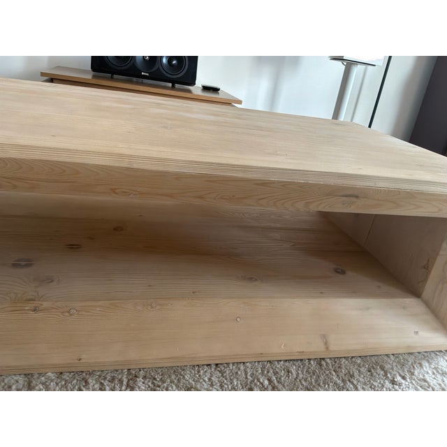 Crate & Barrel Crate & Barrel "Vernon" Natural Pine Coffee Table (56”) For Sale - Image 4 of 8