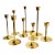 MCM Brass Graduated Tulip Style Candlestick Holders Vintage Taper Candle Holders Set of 9 For Sale