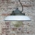 Glass Vintage Industrial White Enamel, Cast Iron & Holophane Glass Pendant Light For Sale - Image 7 of 8