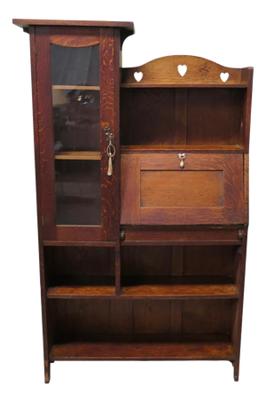 Arts and Crafts Golden Oak Bookcase, 1890