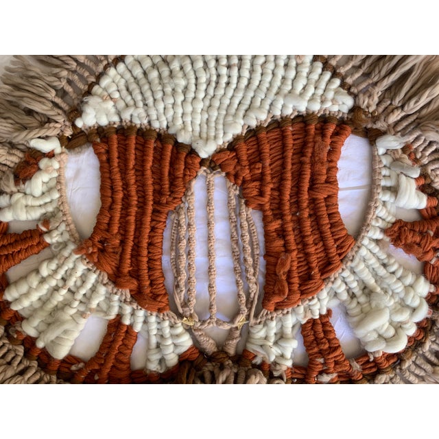 Vintage 1970s Boho Chic Handwoven Macramé Wall Hanging For Sale - Image 4 of 12