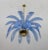 Metal Mid-Century Modern Palm Leaves Chandelier in Light Blue Murano Glass and Brass, 1970 For Sale - Image 7 of 9