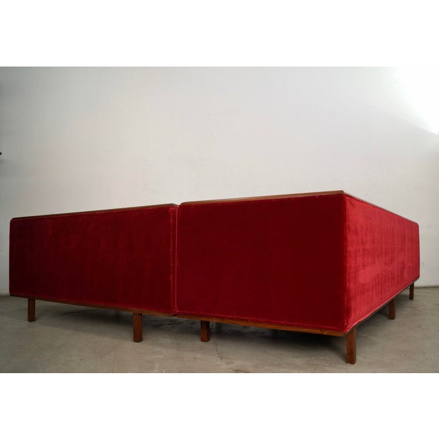Dunbar Furniture 1960’s Mid-Century Modern 2-Piece Walnut Sectional Sofa For Sale - Image 4 of 12