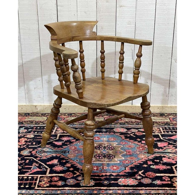 Rustic Antique English Rustic Armchair in Elm and Beech, 1800s For Sale - Image 3 of 16