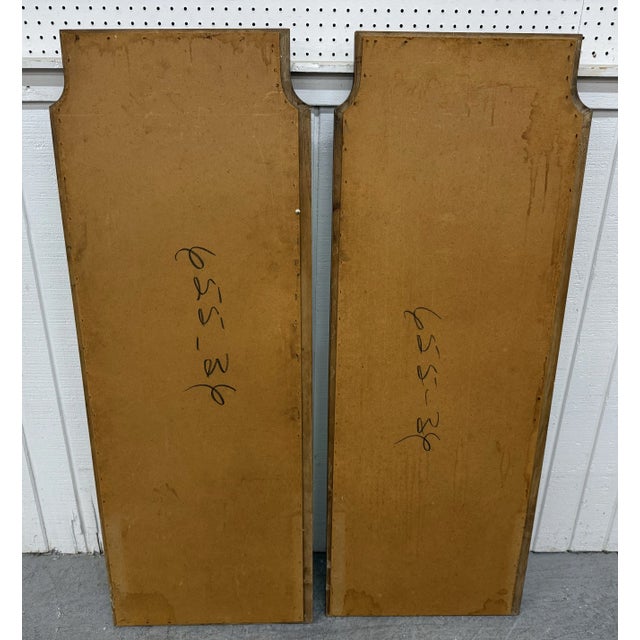1970s Mid-Century Modern Brutalist Walnut Mirrors - Set of 2 For Sale - Image 5 of 5