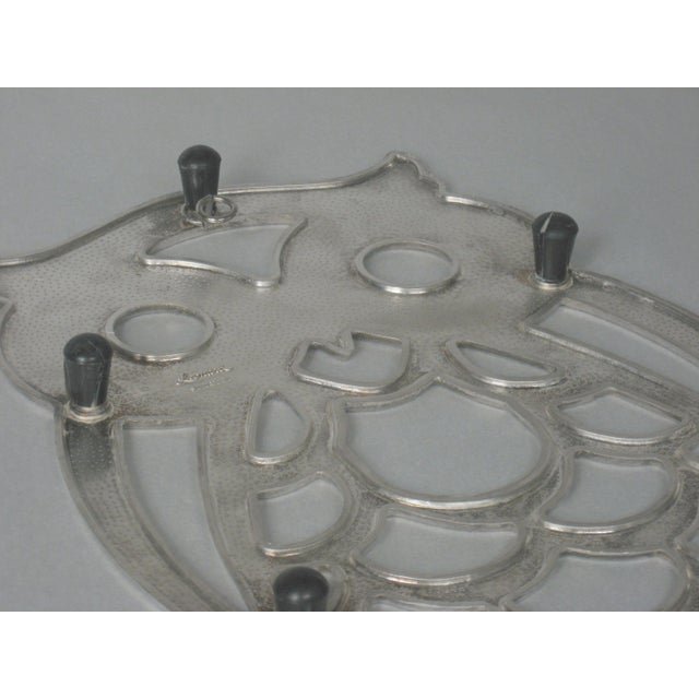 Silver Vintage Silverplate Owl Trivet by Leonard For Sale - Image 8 of 9