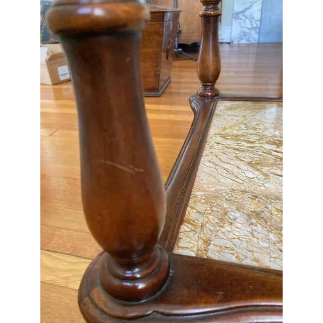 Wood Theodore Alexander French Style Side Table With Marble Shelves For Sale - Image 7 of 8
