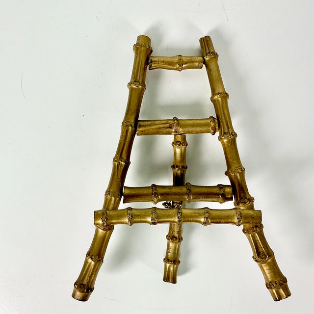 1970s Vintage Chinoiserie Hollywood Regency Boho Chic Large Bamboo Tabletop Easel. For Sale - Image 10 of 11