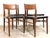 Set of 4 Danish chairs from the 1950s, solid teak wood frame, black leather seat upholstery, conservative restoration,...