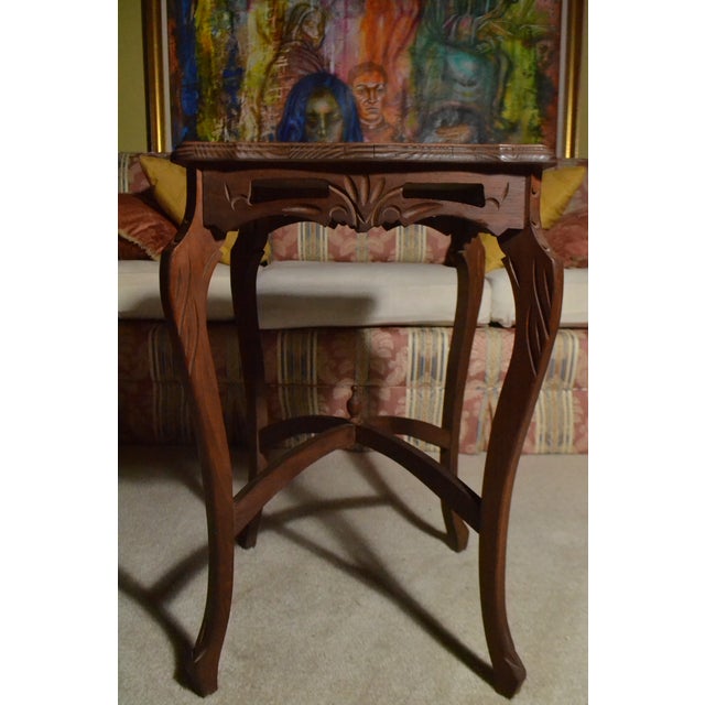 Antique French Provincial Side/End Table Louis XV Style Diamond Marquetry Walnut Beautiful Piece! Good Antique Condition...
