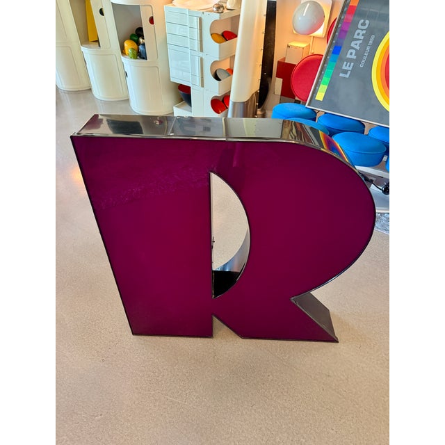 Vintage XLarge Marquee Letter Metal Acrylic Sculpture Object For Sale - Image 12 of 18