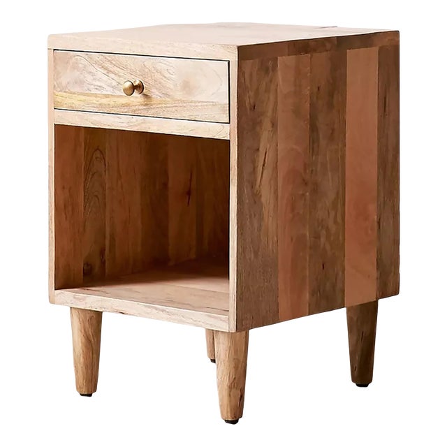 Solid Mid Century Wooden Bedside Table For Sale