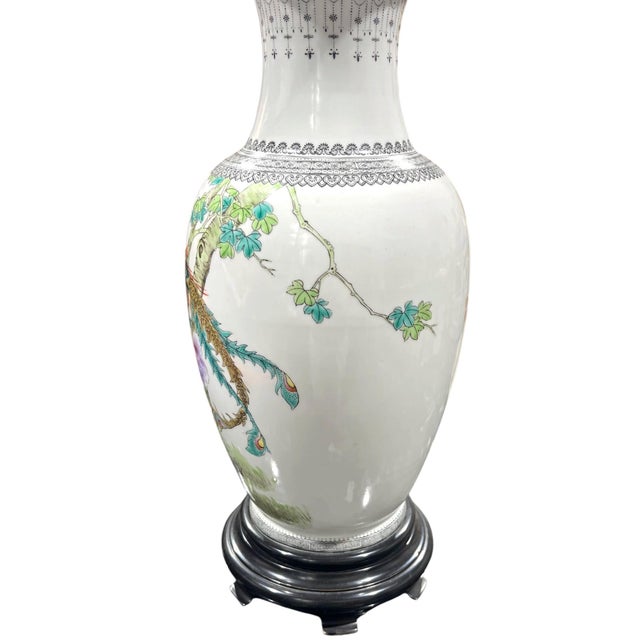 1960s Marbro Chinese Vase Lamp, Phoenix and Peonies, Mid 20th C. For Sale - Image 5 of 13